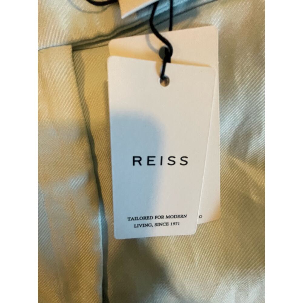 REISS Sky Blue Lori Viscose-Linen Wide Leg Suit Trousers - Picture 12 of 12